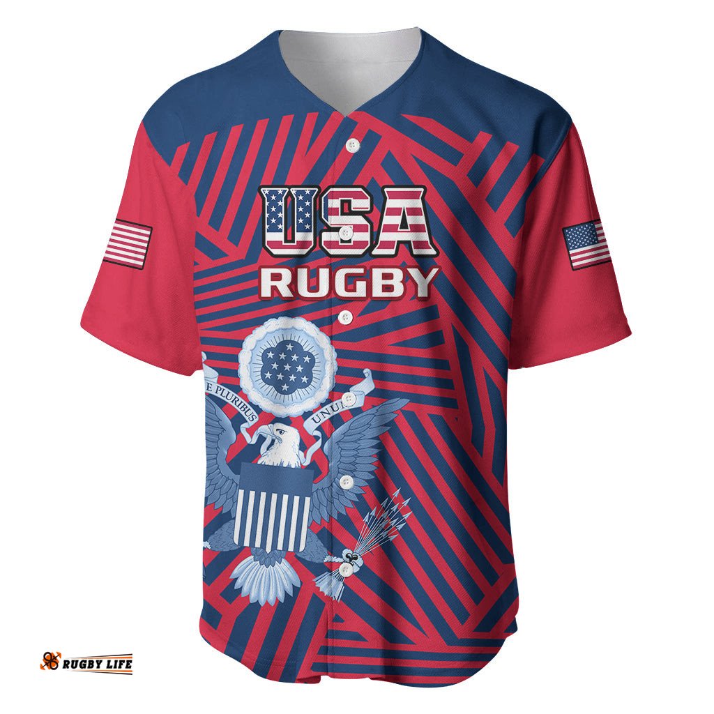 United States Rugby Baseball Jersey Shirt USA Go Eagles Pacific