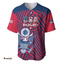 United States Rugby Baseball Jersey Shirt USA Go Eagles Pacific