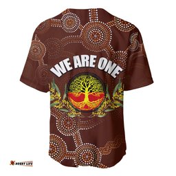 We Are One Koori and Australia Baseball Jersey Shirt Aboriginal Pattern