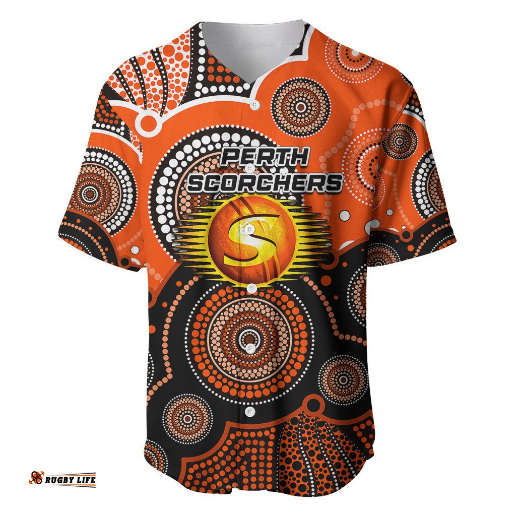 Custom Text And Number Perth Scorchers BBL Baseball Jersey Shirt Aboriginal Patterns