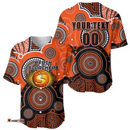 Custom Text And Number Perth Scorchers BBL Baseball Jersey Shirt Aboriginal Patterns