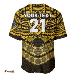 Custom Matildas Soccer Baseball Jersey Shirt Polynesian and Aboriginal Gold Vibe