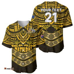 Custom Matildas Soccer Baseball Jersey Shirt Polynesian and Aboriginal Gold Vibe