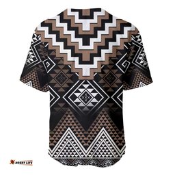 Brown Taniko Aotearoa Baseball Jersey Shirt Niho Taniwha Mix Poutama