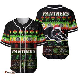 Penrith Panthers Christmas Baseball Jersey Shirt The Riff Aboriginal Art Merry Xmas Ver.02