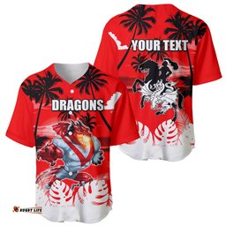 NRL Dragons Baseball Jersey Shirt Summer Vibe Style