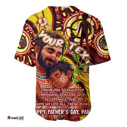 Custom Australia Father's Day Baseball Jersey Shirt Aboriginal Father and Son