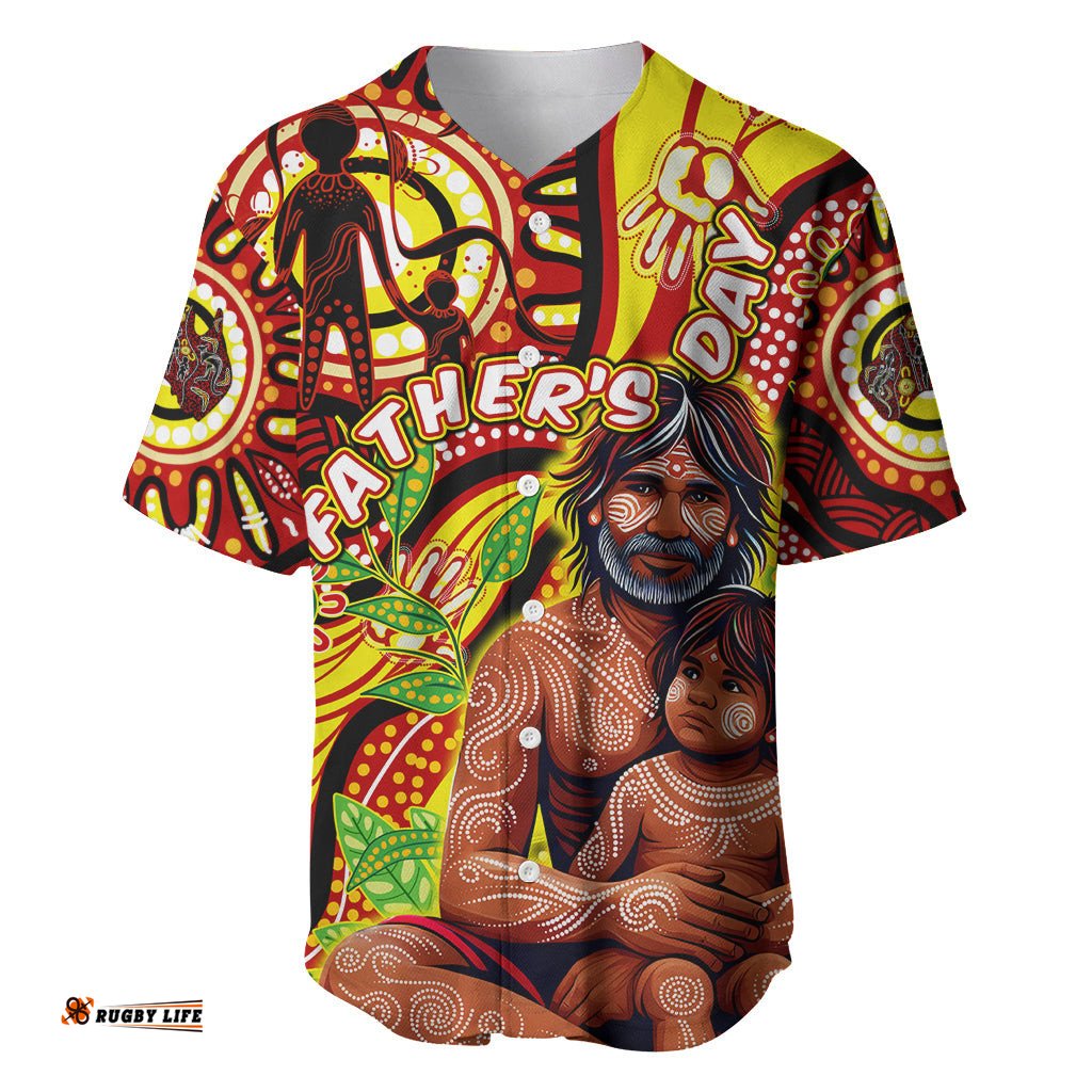 Custom Australia Father's Day Baseball Jersey Shirt Aboriginal Father and Son