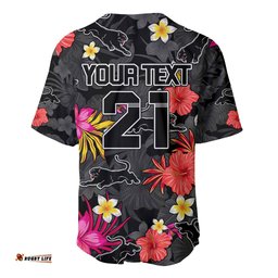 Custom Panthers Rugby Baseball Jersey Shirt Beautiful Floral Pattern Spring Summer Vibe