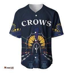 Custom Text and Number The Crows Indigenous Baseball Jersey Shirt Adelaide Football