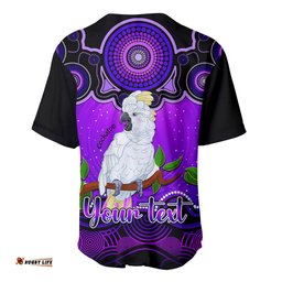 Personalised Australia Libra Cockatoo Zodiac Baseball Jersey Shirt Auz Astrology Aboriginal Purple