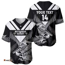 Aotearoa Silver Fern Rugby Custom Baseball Jersey Shirt 2024 Go Kiwi