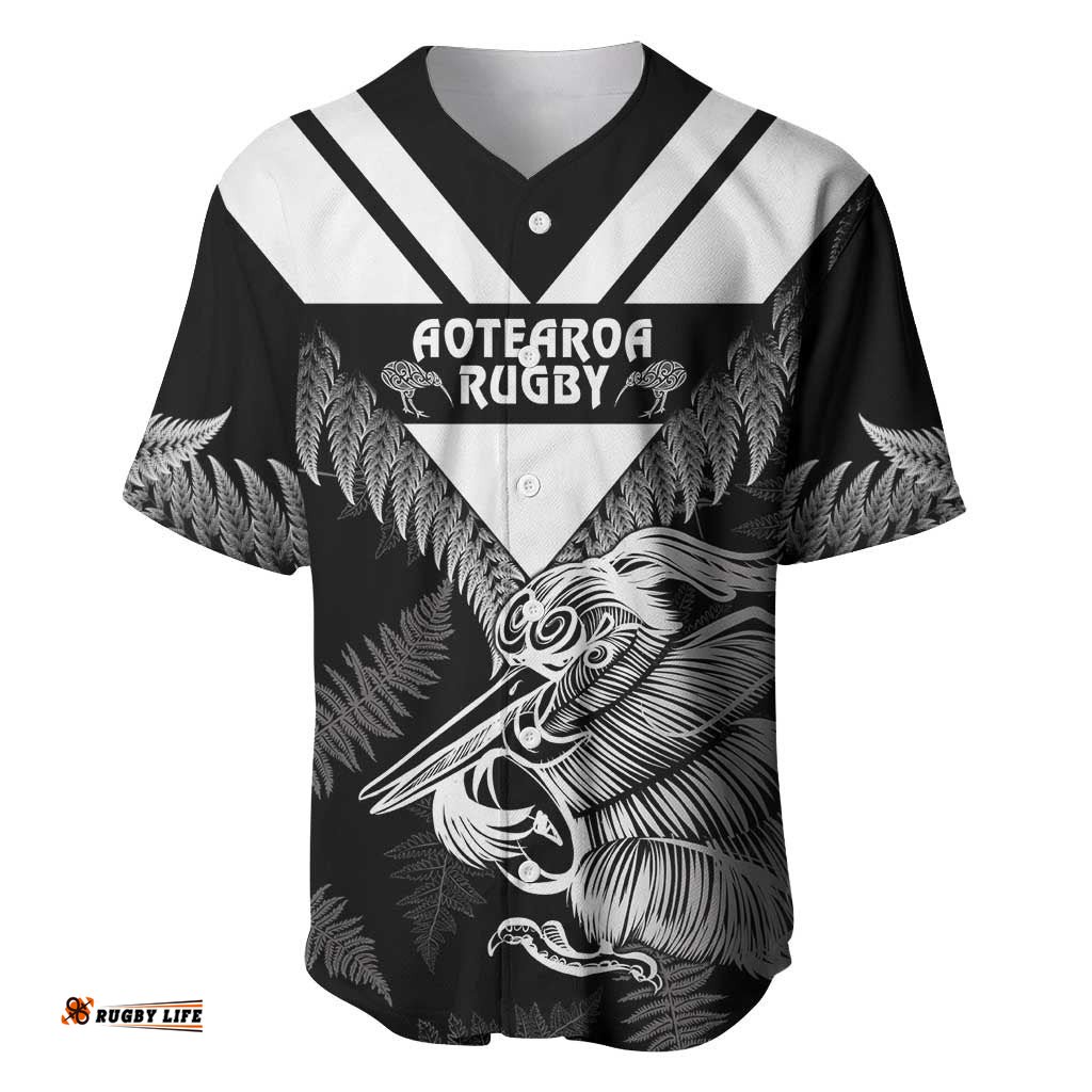 Aotearoa Silver Fern Rugby Custom Baseball Jersey Shirt 2024 Go Kiwi