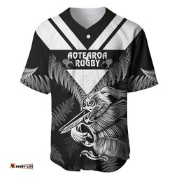 Aotearoa Silver Fern Rugby Custom Baseball Jersey Shirt 2024 Go Kiwi