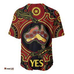 Personalised Australia Vote YES Baseball Jersey Shirt Indigenous Voice Maps to Parliament Australia
