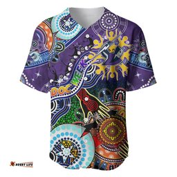 Personalised Storm NAIDOC Week 2024 Baseball Jersey Shirt Australia Aboriginal Dot Painting