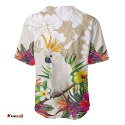 New Zealand Cacatua Galerita Baseball Jersey Shirt Aotearoa Cockatoo Tropical Flowers