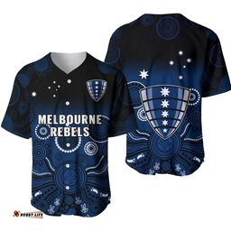 Melbourne Rebels Rugby Baseball Jersey Shirt Gradient Aboriginal Ver.01