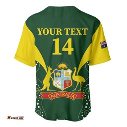 Custom Australia Cricket Baseball Jersey Shirt 2024 World Cup Go Aussie Green Version