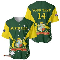 Custom Australia Cricket Baseball Jersey Shirt 2024 World Cup Go Aussie Green Version