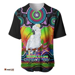 Personalised Australia Libra Cockatoo Zodiac Baseball Jersey Shirt Auz Astrology Aboriginal Rainbow