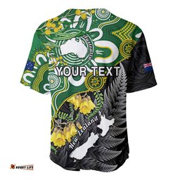 Personalised New Zealand And Australia Baseball Jersey Shirt Aboriginal Mix Aotearoa Maori Unique Style