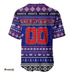 Personalized Knights Rugby Xmas Baseball Jersey Shirt Australia NRL Mascot
