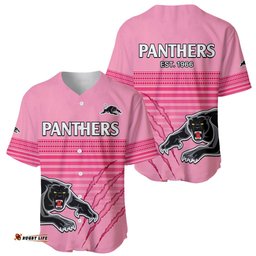 Penrith Panthers Rugby Baseball Jersey Shirt Authentic Permiers Pink Version