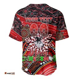 Merry Christmas Dragons Baseball Jersey Shirt Aboriginal Santa Rugby Mascot St George Illawarra