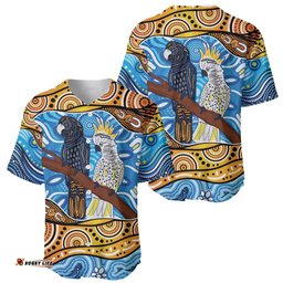 Australia Birds Aboriginal Art Baseball Jersey Shirt