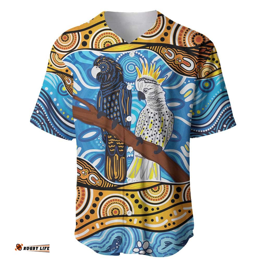 Australia Birds Aboriginal Art Baseball Jersey Shirt