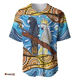 Australia Birds Aboriginal Art Baseball Jersey Shirt