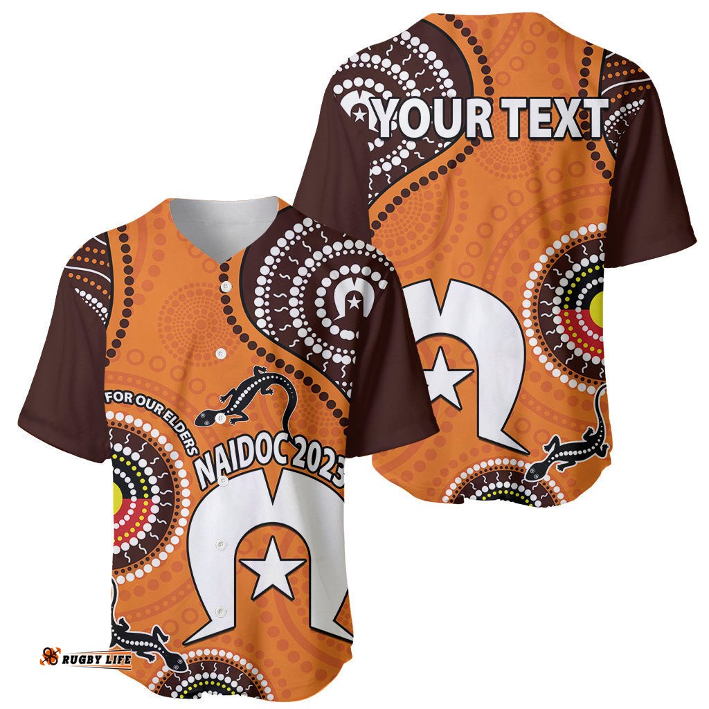 Custom Personalised NAIDOC Week Baseball Jersey Shirt Lizard Aboriginal