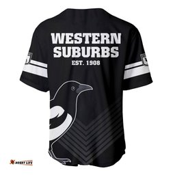 Western Suburbs Magpies Rugby Baseball Jersey Shirt Simple Style