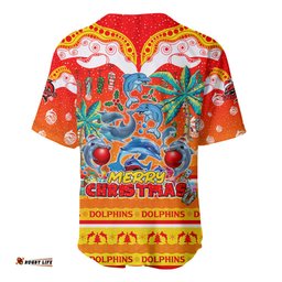 Dolphins Christmas Baseball Jersey Shirt Merry Xmas NRL Australia Rugby
