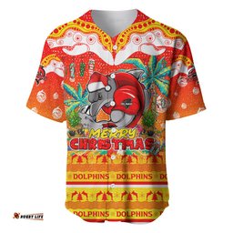 Dolphins Christmas Baseball Jersey Shirt Merry Xmas NRL Australia Rugby