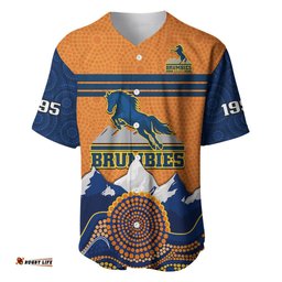 Custom Text And Number Brumbies Rugby 1995 Super Indigenous Version Baseball Jersey Shirt