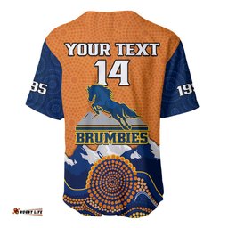 Custom Text And Number Brumbies Rugby 1995 Super Indigenous Version Baseball Jersey Shirt