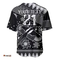 Custom Magpies Football Baseball Jersey Shirt Christmas Vibe