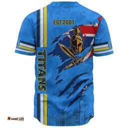 Gold Coast Titans Baseball Shirt - Happy Australia Day Flag Scratch Style