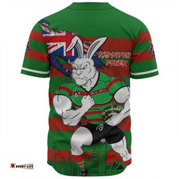 South Sydney Rabbitohs Baseball Shirt Custom For Die Hard Fan Australia Flag Scratch Style