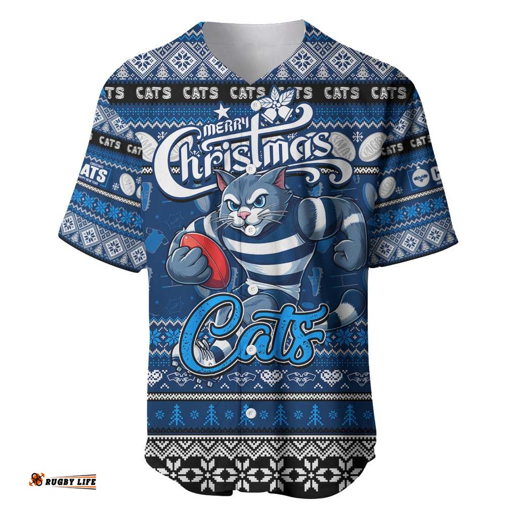 Personalized Cats Football Xmas Baseball Jersey Shirt Australia AFL Mascot