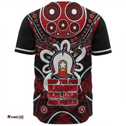 Australia Baseball Shirt Naidoc Week Aboriginal Inspired Dot Art Painting And Aussie Lizard