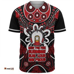 Australia Baseball Shirt Naidoc Week Aboriginal Inspired Dot Art Painting And Aussie Lizard