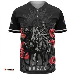 Australia Baseball Shirt - Anzac Day Lest We Forget The Light Horse