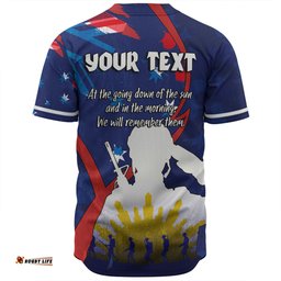 Australia Anzac Day Custom Baseball Shirt - Lest We Forget With Blue Camouflage Pattern Baseball Shirt