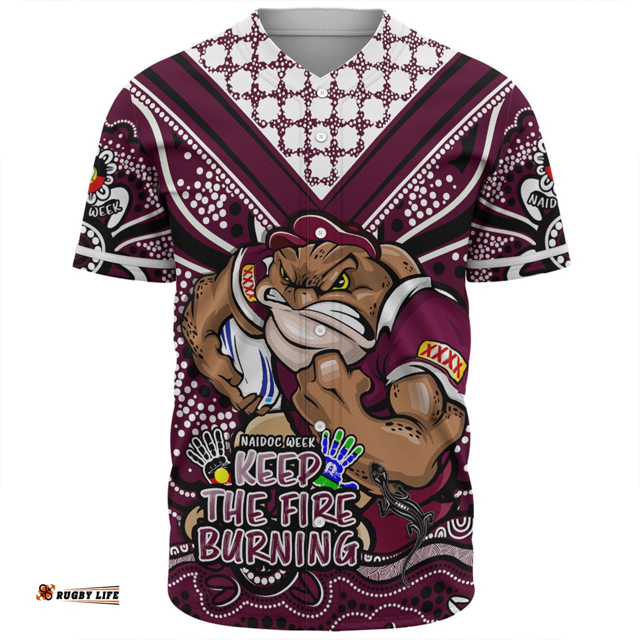 Queensland Maroons Baseball Shirt Aboriginal Inspired Naidoc Week Custom For Die Hard Fan Supporters