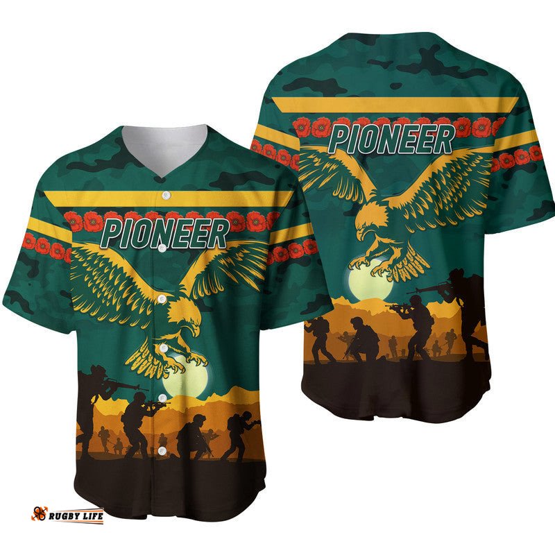 Pioneer Football Club ANZAC Baseball Jersey Shirt Simple Style