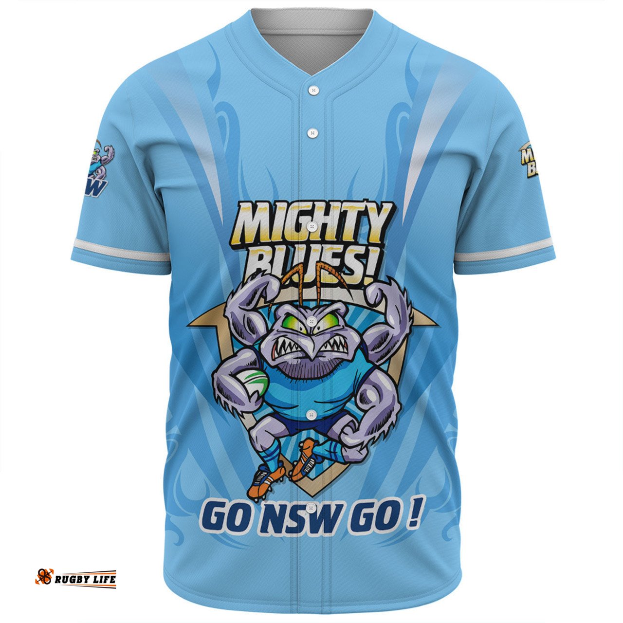 New South Wales Blues Baseball Shirt Custom State Of Origin 2024 Passionate Fan Born To Win Ver 1