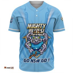 New South Wales Blues Baseball Shirt Custom State Of Origin 2024 Passionate Fan Born To Win Ver 1